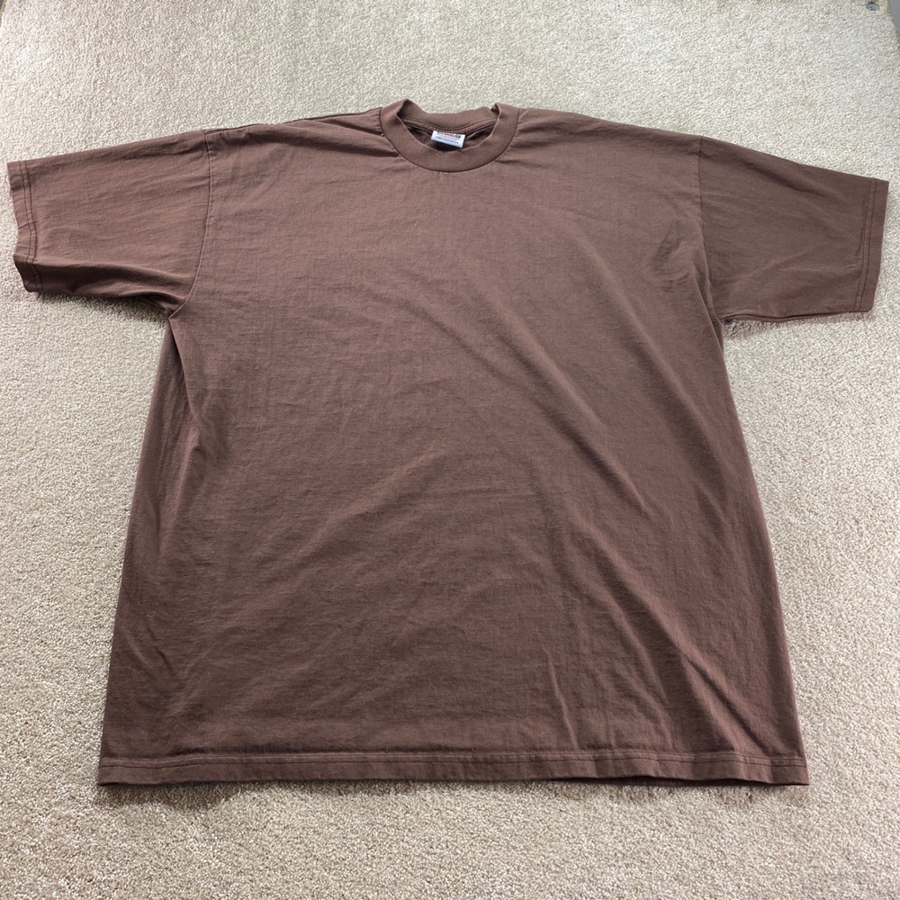 Pro Club Heavy Weight Shirt Mens 3XL Brown Short Sleeve Cotton Tee